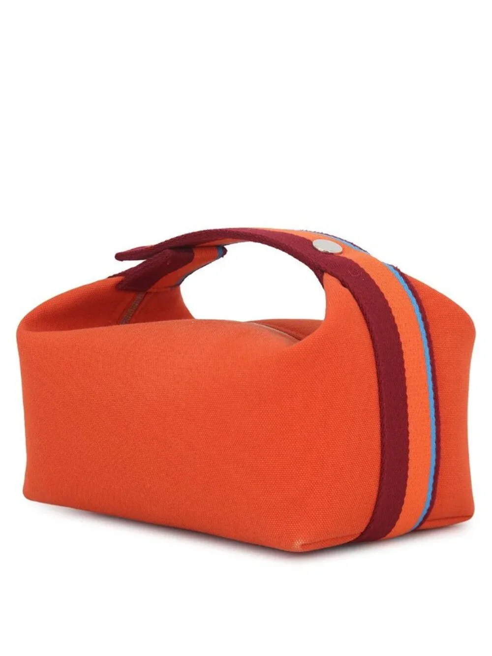 Hermes Pouch Bride-a-Brac Pavillon PM Orange Silver Canvas Case